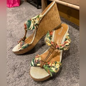 Floral Print Sperry Wedge Sandals
